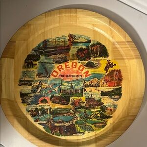 Oregon Vintage Souvenir Bamboo Plate